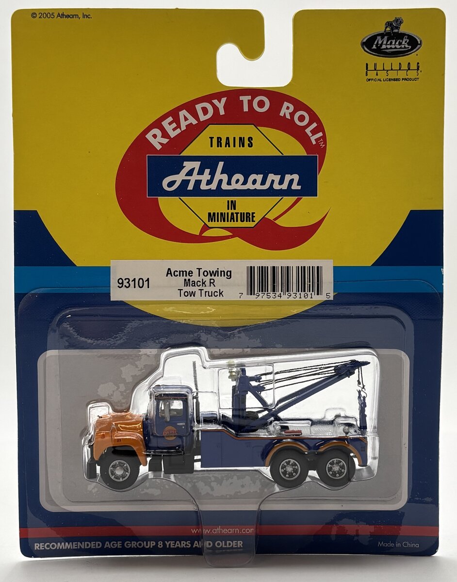 Athearn 93101 HO Acme Towing Mack R Tow Truck