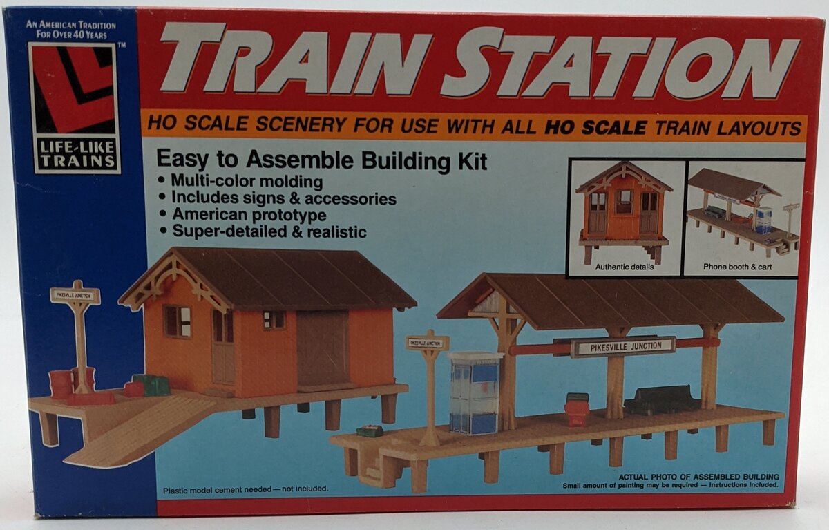Life Like 1347 HO Scale Train Station Building Kit