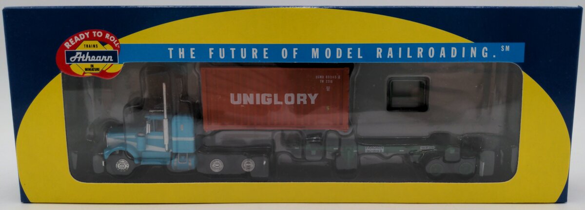 Athearn 92640 HO Scale Uniglory Kenworth With 20' Container & Chassis
