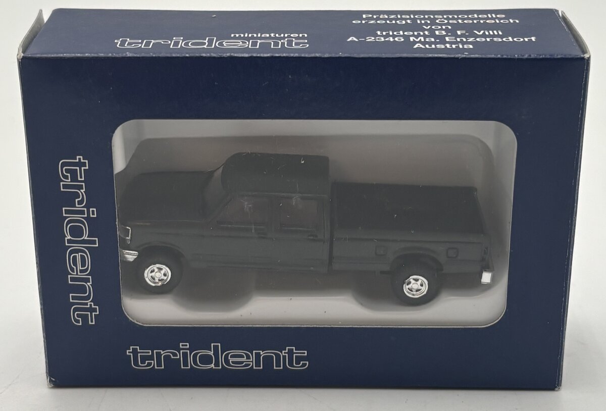 Trident Miniatures 90078  HO Black 1994 Ford F-350 Super Cab Pickup Truck