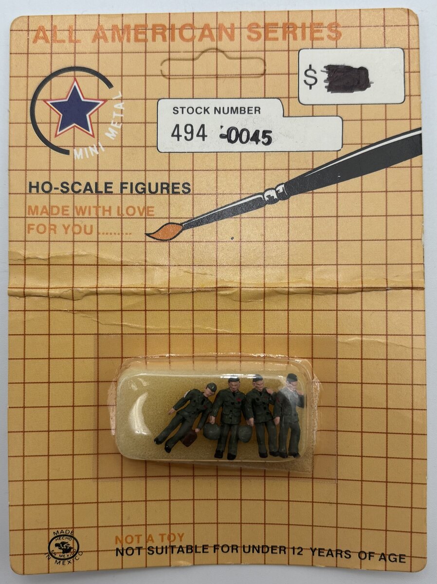 Mini Metal 494-0045 HO Marines On Leave Figures All American Series (Pack of 4)