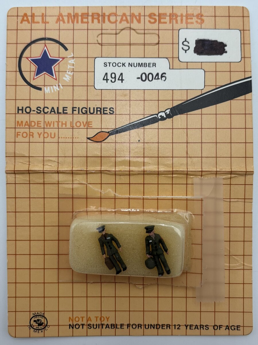 Mini Metal 494-0046 HO Marine Officer Figures All American Series (Set of 2)