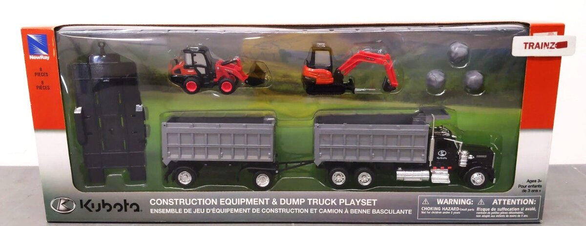 New-Ray SS-33373B Kubota Construction Equipment & Dump Truck (Set of 8)