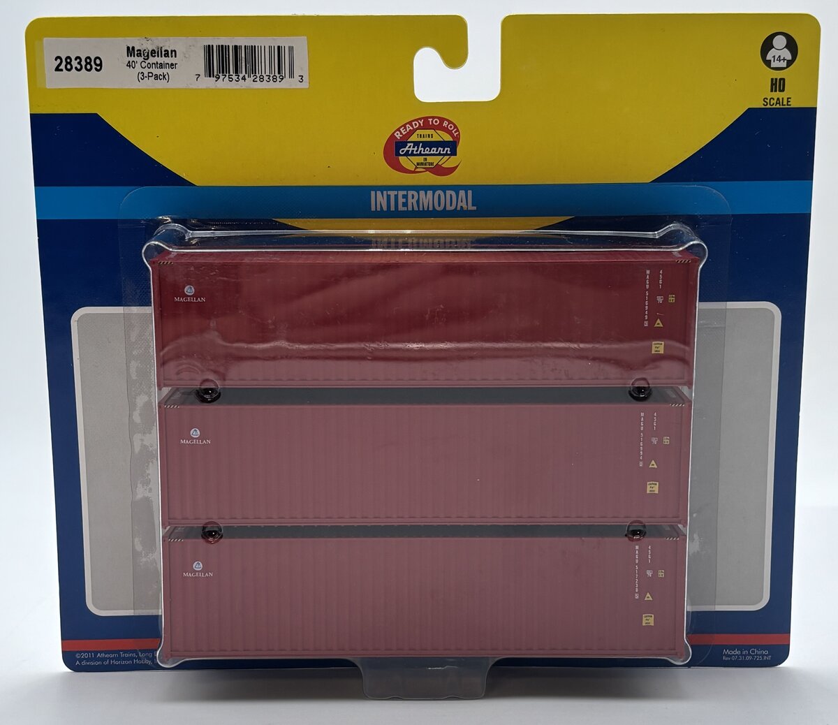 Athearn 28389 HO Magellan  RTR 40' Corrugated Container (Pack of 3)