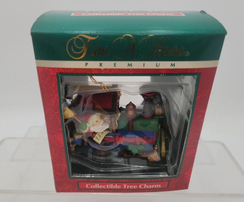 Trim A Home 31023 Premium Collectible Tree Charm Santa in The Train