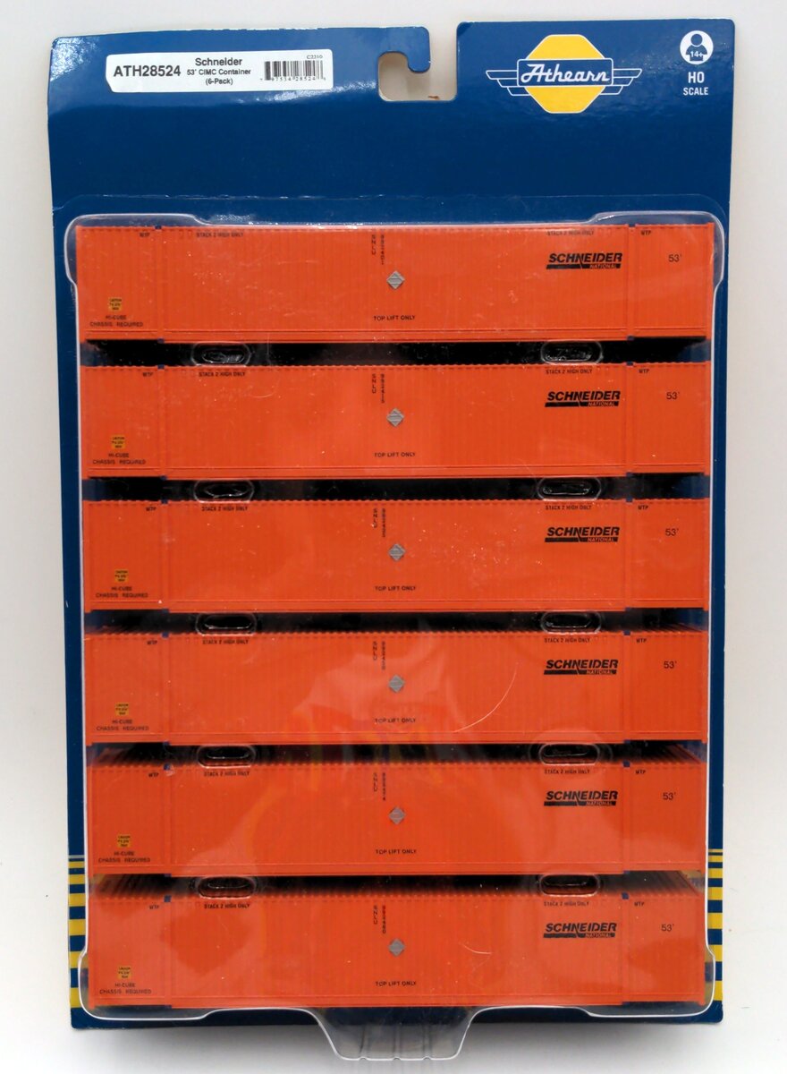 Athearn 28524 HO Scale Schneider 53' CIMC Container (Pack of 6)
