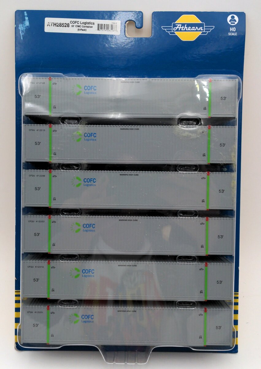 Athearn 28528 HO Scale COFC Logistics 53' CIMC Container (Box of 6)