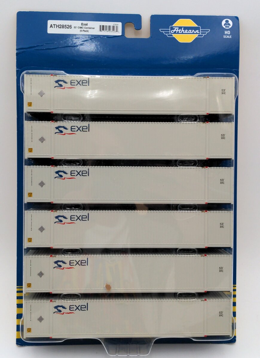 Athearn 28526 HO scale Exel 53' CIMC Container (Pack of 6)