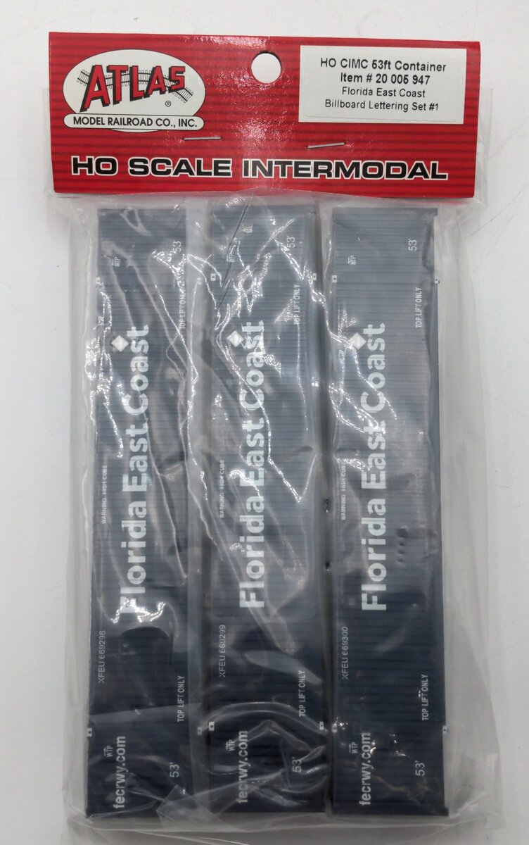 Atlas 20005947 HO Scale CIMC 53' Container FEC Set #1 (Pack of 3)