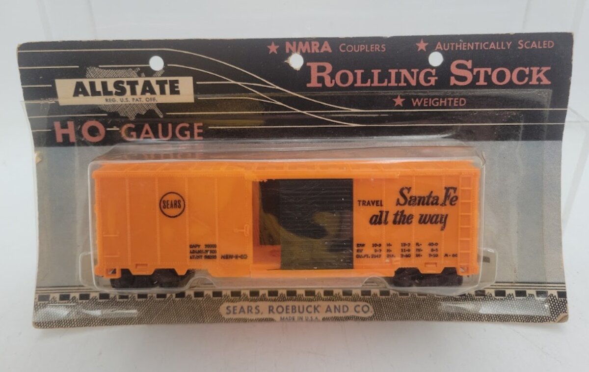 Sears HO Scale Roebuck and Co. Rolling Stock Orange Sears Santa Fe Box Car