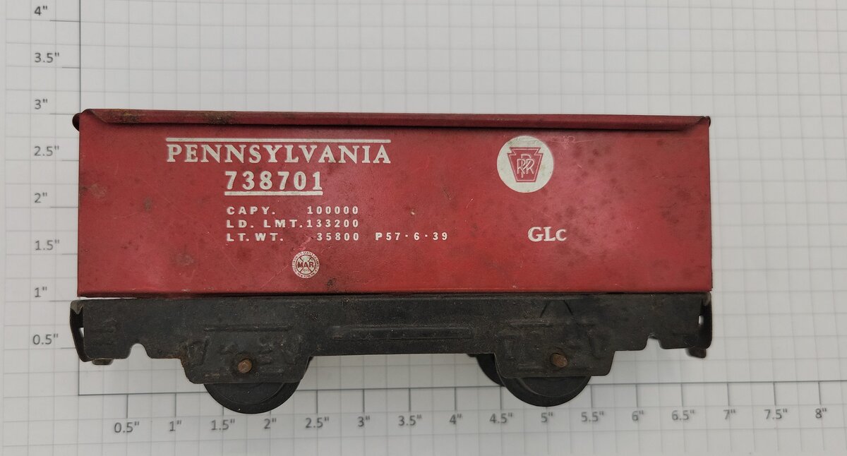 Marx 738701 Vintage O Prewar Pennsylvania 6" Hopper Car #738701