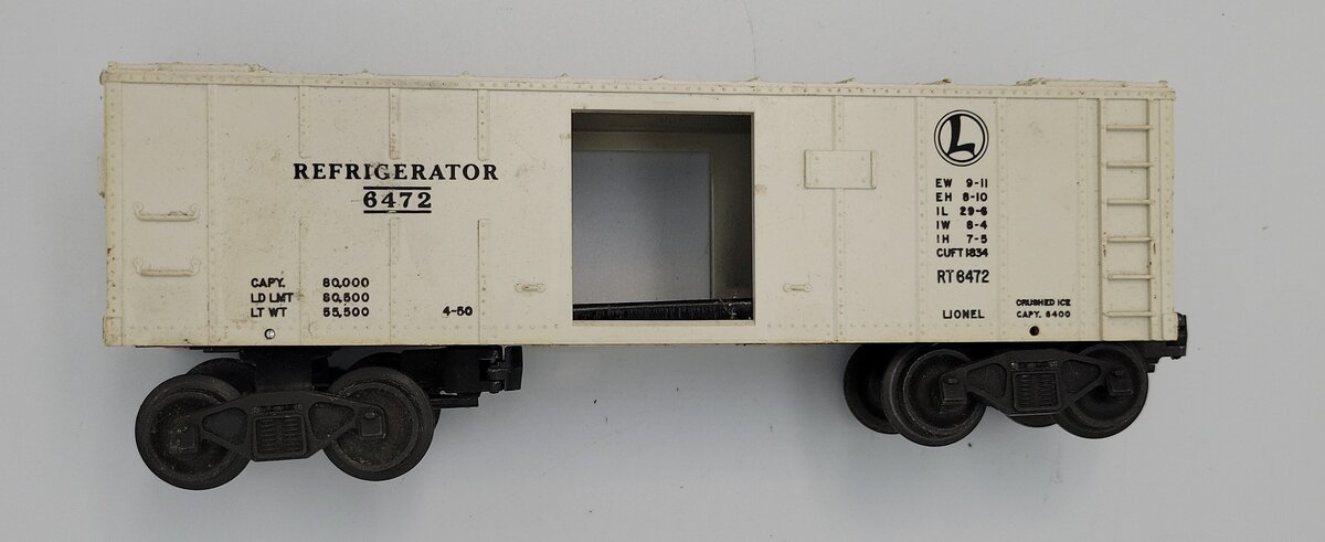 Lionel 6472 Vintage O Lionel Lines Non-Operating Refrigerator Car w/o Steps