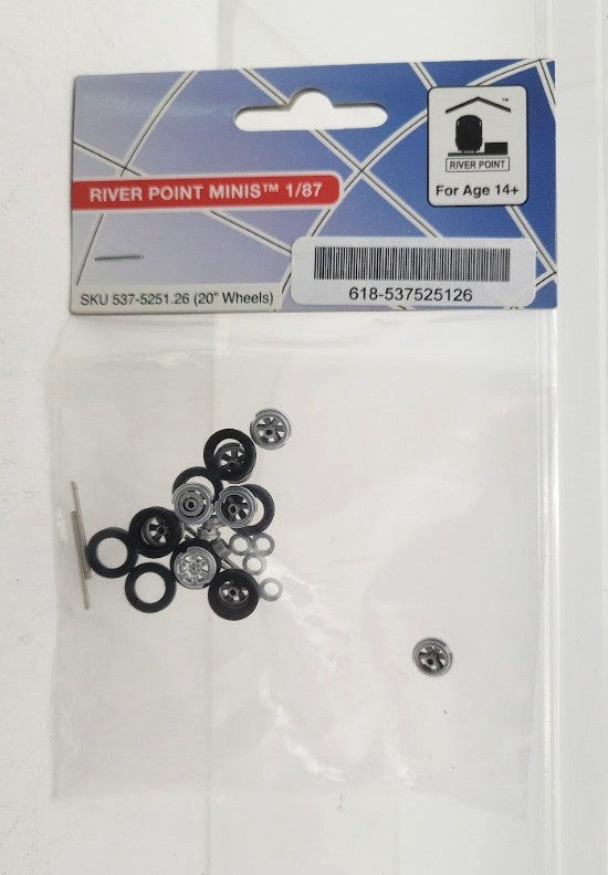 River Point Station 537-5251.26 1:87 Scale Minis Satin Plated 20' SUV Wheel SetP