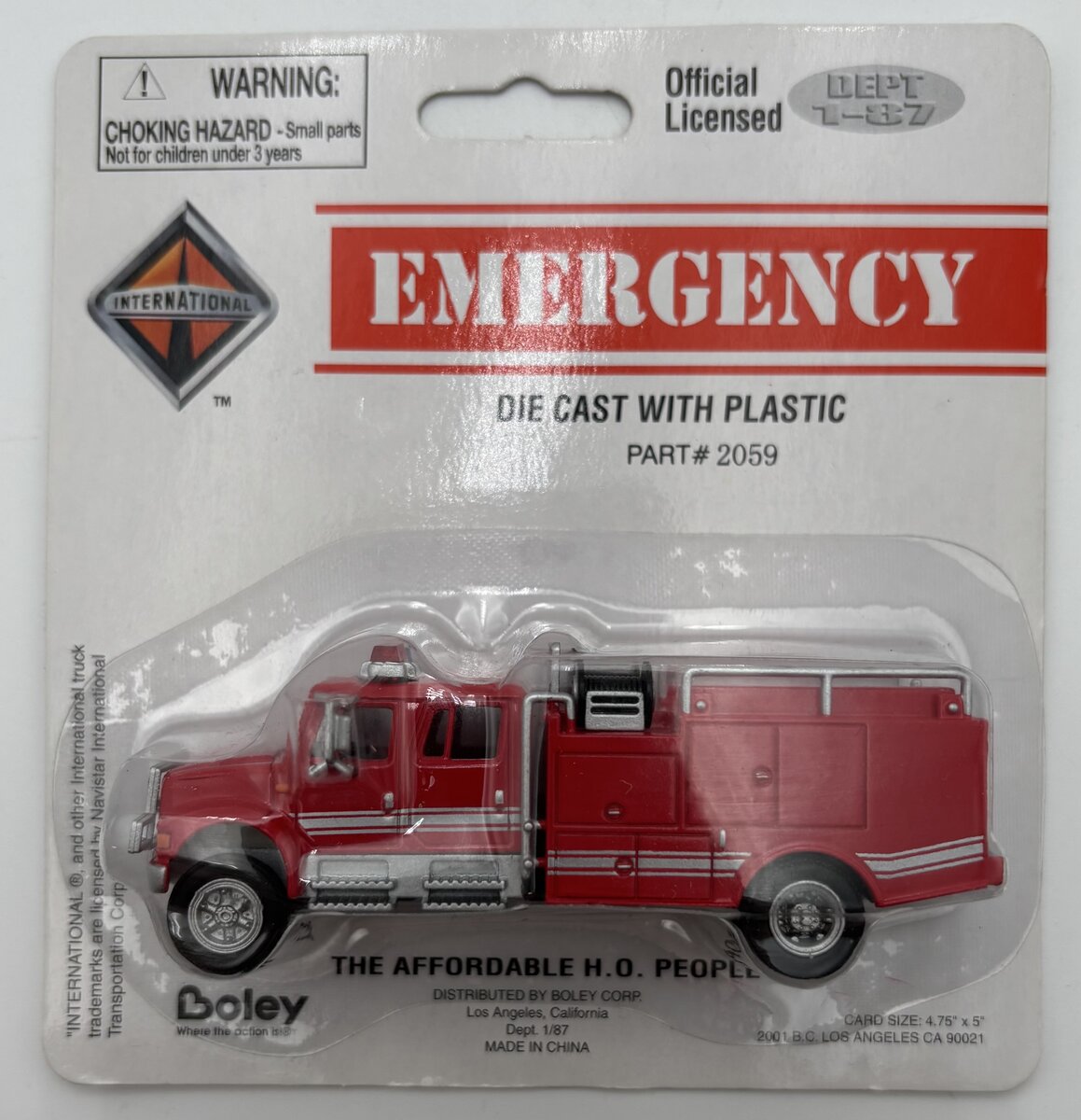 Boley 2059 1:87 Red International Emergency Fire Rescue Truck