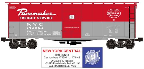 RMT 964211 O New York Central Pacemaker 40' PS-1 Boxcar