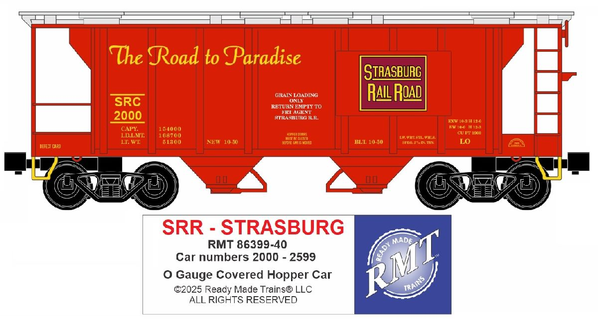 RMT 86399-40 O Strasburg 2-Bay Covered Hopper Car