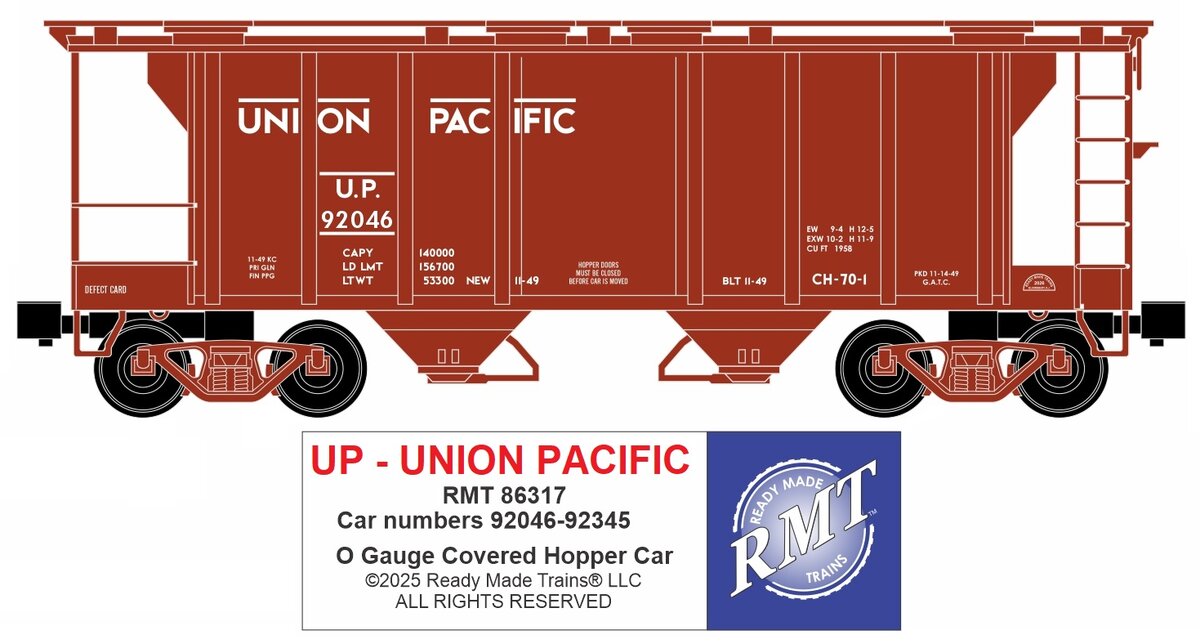 RMT 86317 O Union Pacific 2-Bay Covered Hopper Car