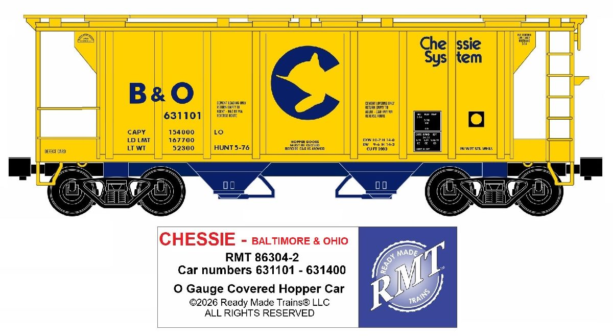RMT 86304-2 O Chessie B&O 2-Bay Covered Hopper Car