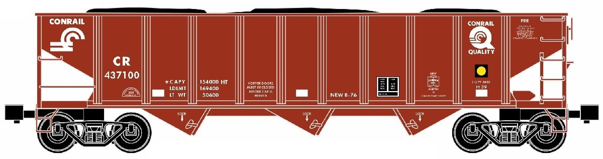 RMT 66205 O Conrail 3-Bay Coal Hopper Car