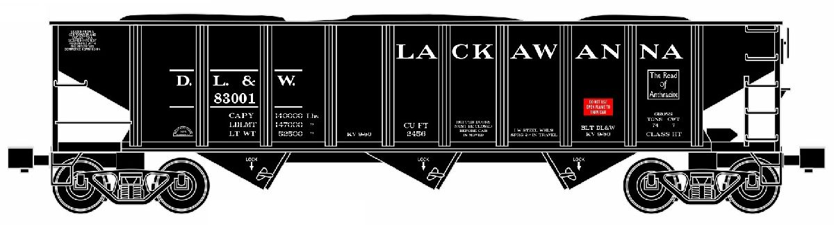 RMT 66280 O Lackawanna 3-Bay Coal Hopper Car