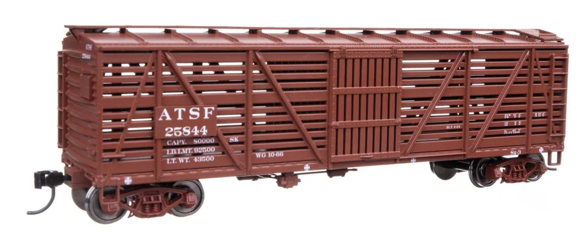 Walthers 910-41502 HO ATSF 40' Wood Stock Car with Dreadnaught Ends RTR #25844
