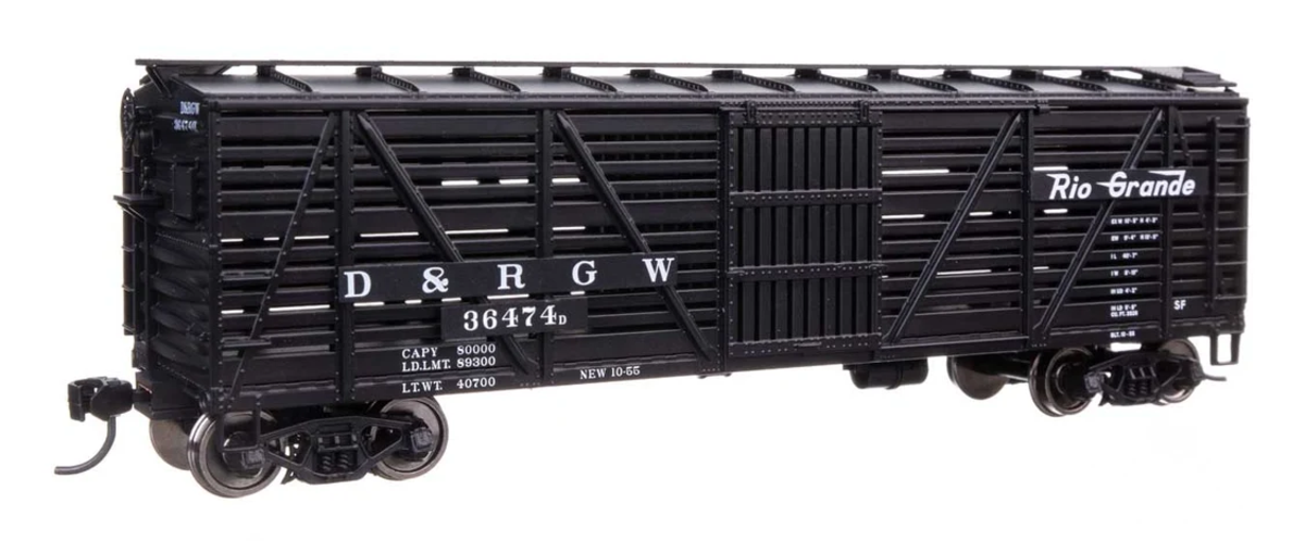 Walthers 910-41513 HO D&RGW 40' Wood Stock Car with Dreadnaught Ends RTR #36474D