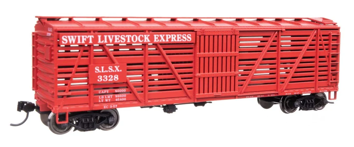 Walthers 910-41518 HO Swift 40' Wood Stock Car with Dreadnaught Ends RTR #3328