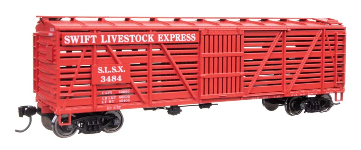 Walthers 910-41519 HO Swift 40' Wood Stock Car with Dreadnaught Ends RTR #3484
