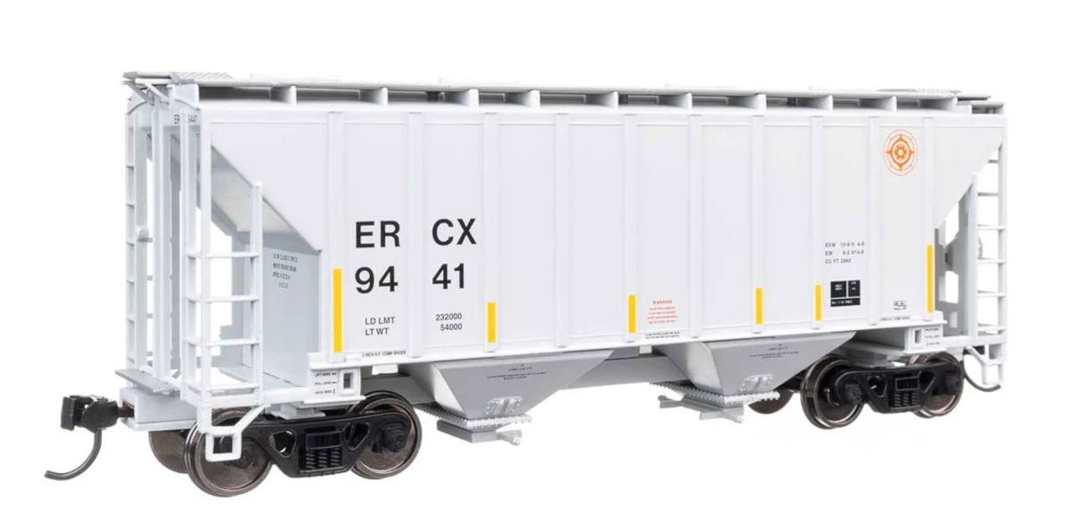 Walthers 910-8508 HO ERCX 37' 2980 Cubic-Foot 2-Bay Covered Hopper RTR #9441