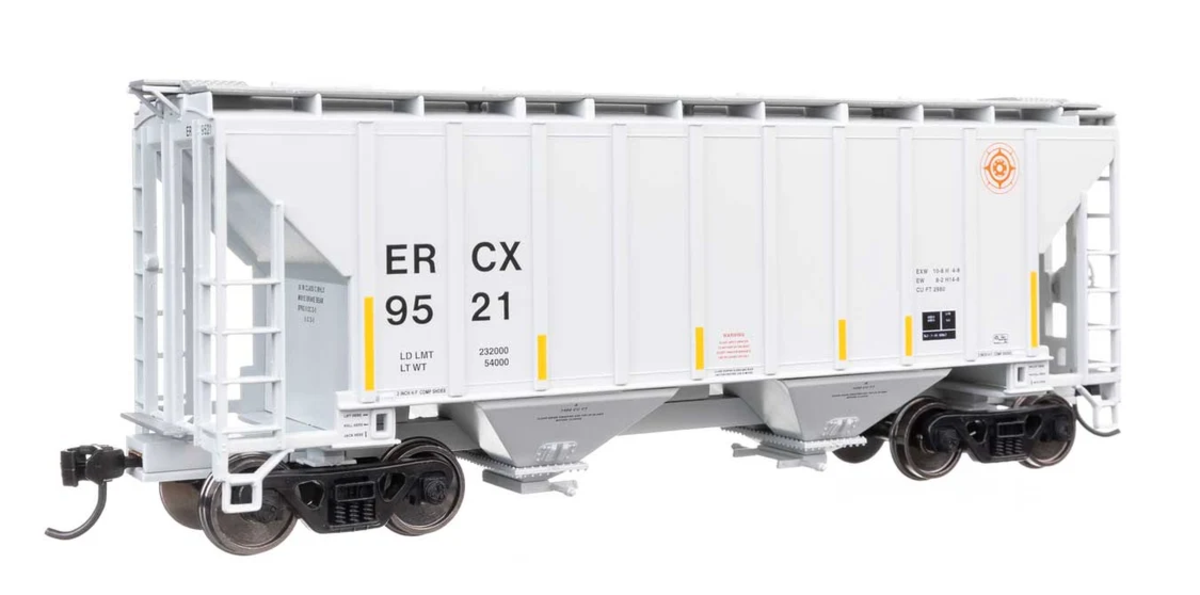Walthers 910-8510 HO ERCX 37' 2980 Cubic-Foot 2-Bay Covered Hopper RTR #9521