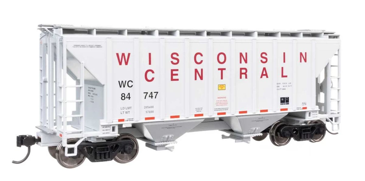 Walthers 910-8519 HO WC 37' 2980 Cubic-Foot 2-Bay Covered Hopper RTR #84747