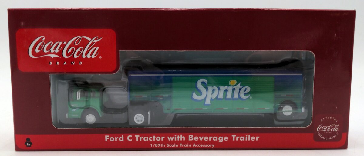 Athearn 8236 HO Scale Ford C Tractor w/ Sprite Beverage Trailer