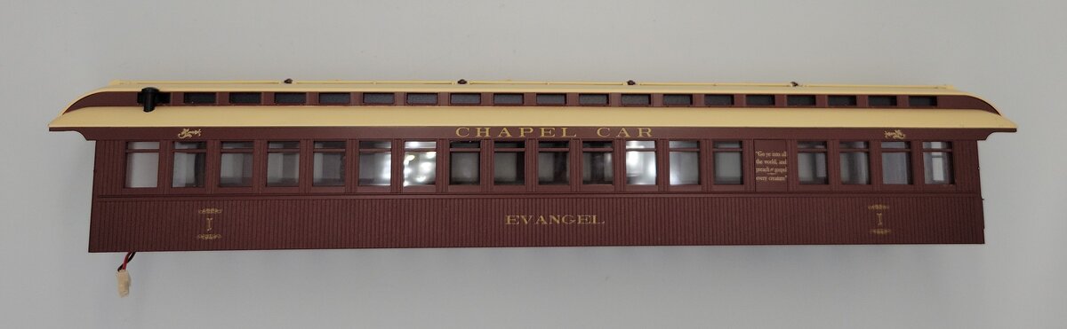 Lionel 2227610-1 O Gauge Brown w/ Beige Roof Evangel Chapel Passenger Car Shell