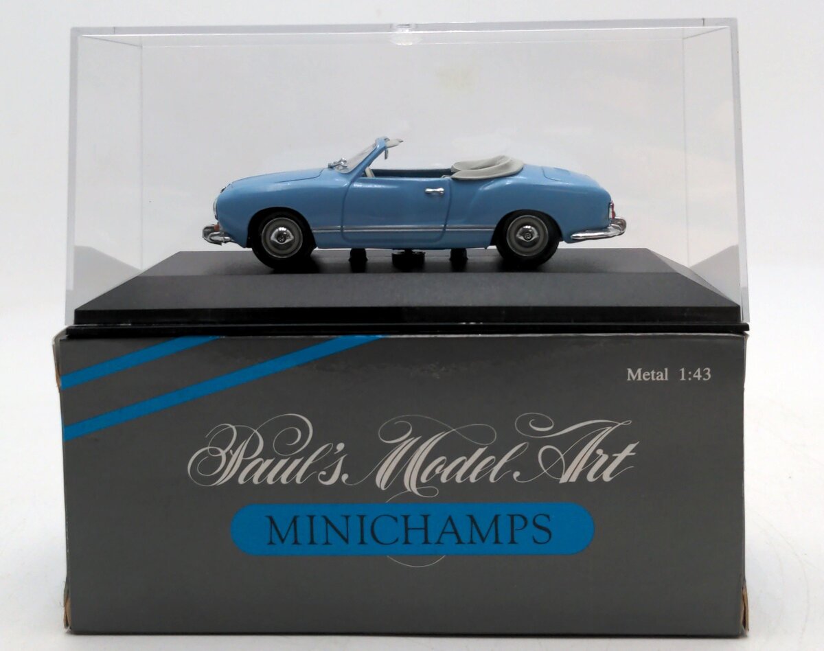 Minichamps 5031 1:43 Scale VW Karmann Ghia Cabriolet Blue Convertible