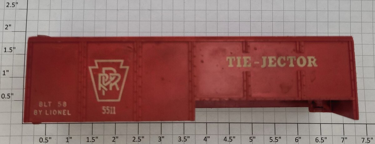Lionel 55-11 Damaged Red Plastic PRR Tie-Jector Shell