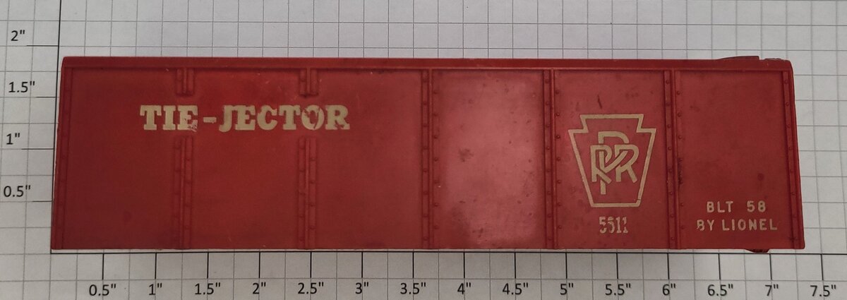 Lionel 55-11 Damaged Red Plastic PRR Tie-Jector Shell
