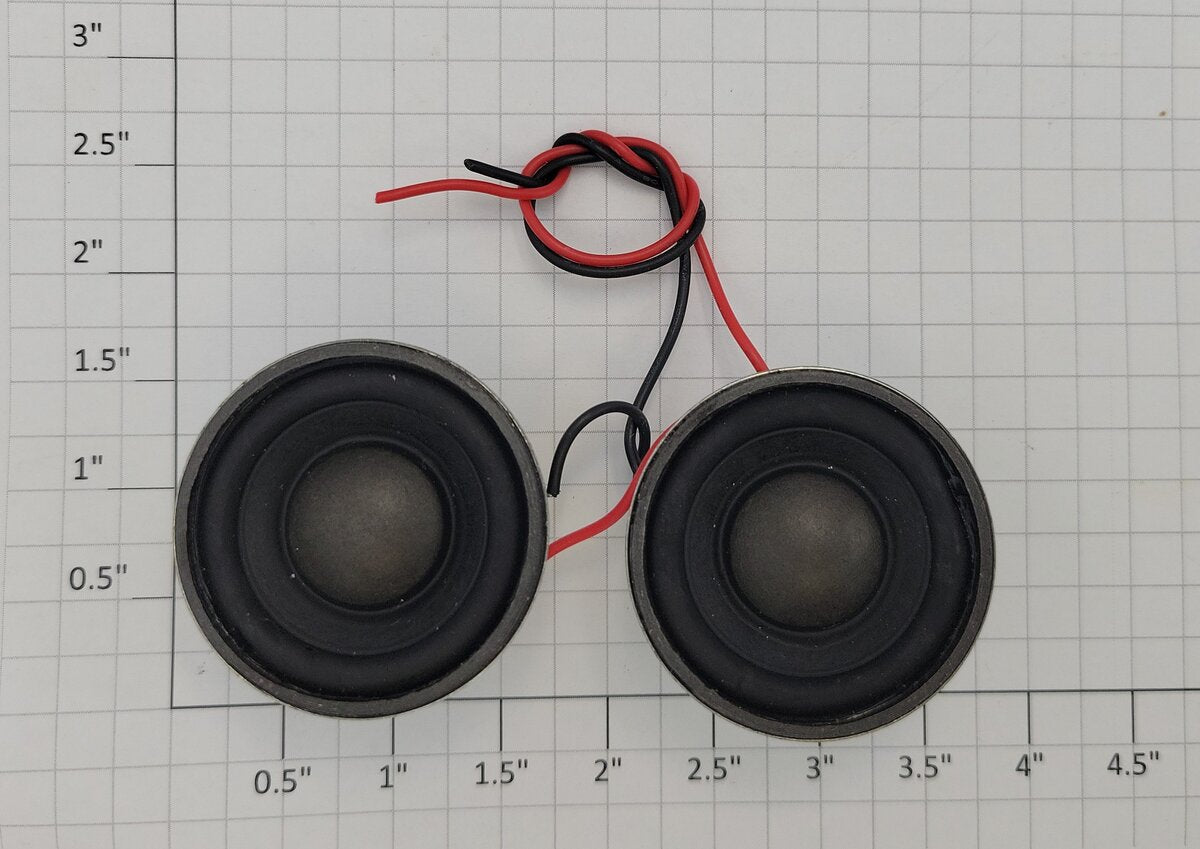 Lionel 11209-536 O Gauge 16 Ohm 2W 40mm OD Speakers with Wire (Set of 2)