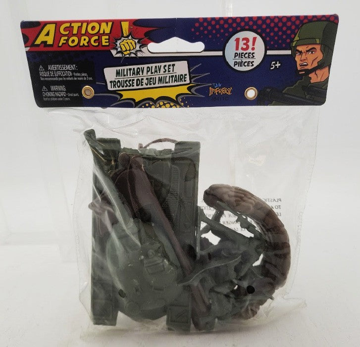 Imperial 46411C Action Force Green Plastic Army Men Military Play (Set of 13)