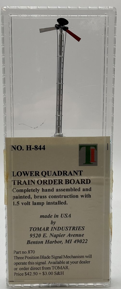 Tomar Industries H-844 HO Lower Quadrant Train Order Board Signal