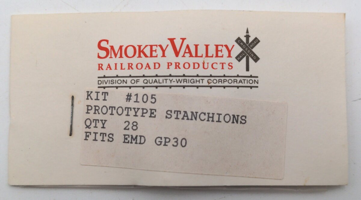 Smokey Valley RR Products 105 HO Scale Stanchions EMD GP30 (Pack of 28)