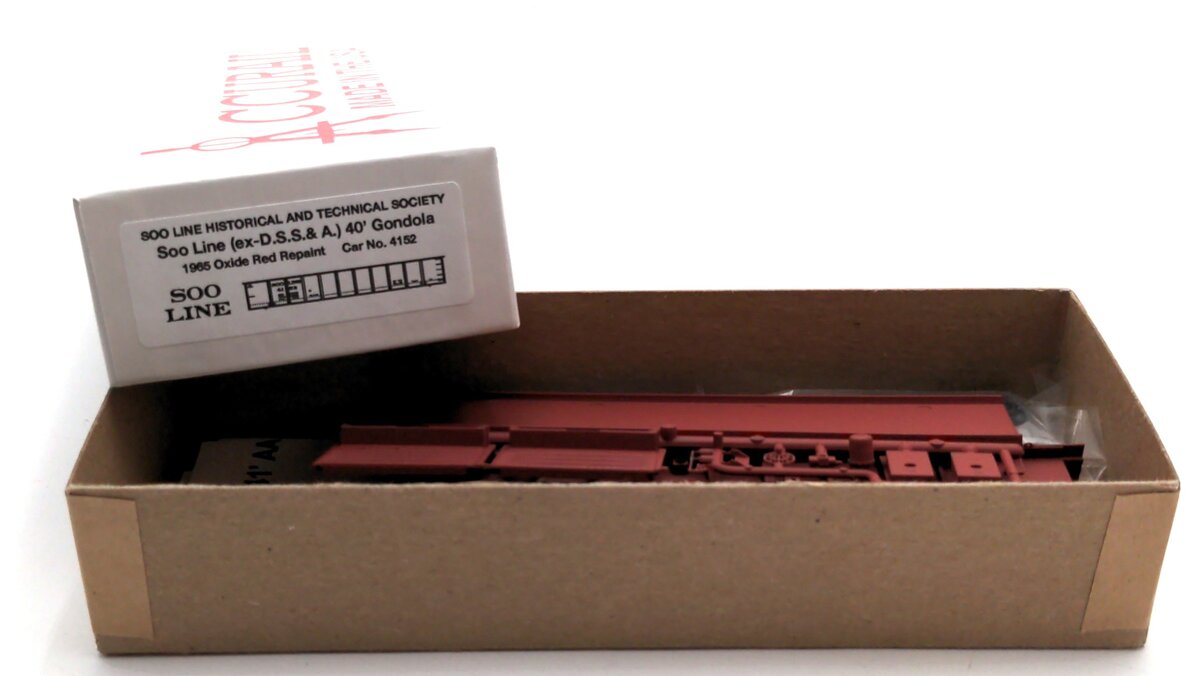 Accurail 4152 HO SOO Line EX-DSS&A 40' Gondola 1965 Oxide Red Repaint Kit