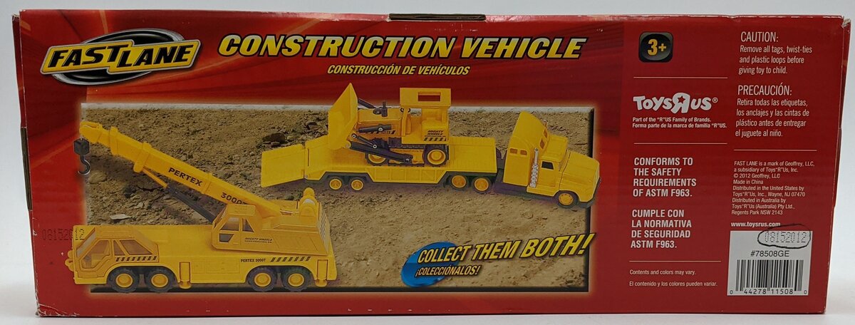 Fast Lane 08152012 Plastic Pertex 3000T Crane Yellow