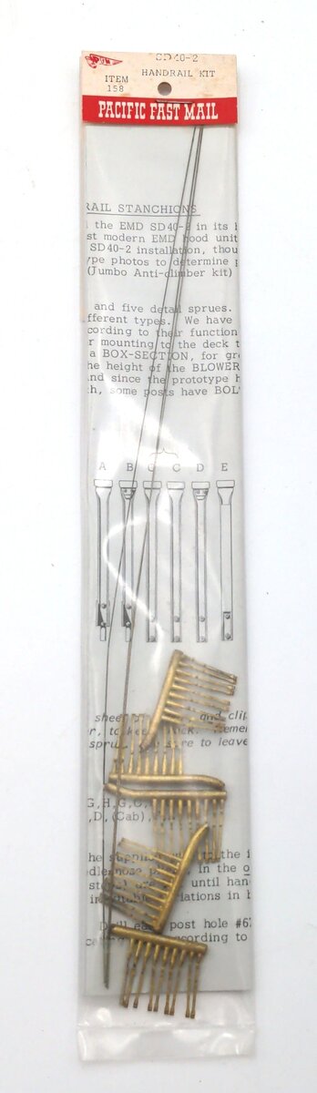 Pacific Fast Mail 158 HO Scale Brass Handrail Kit