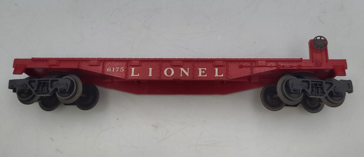 Lionel 6175-2 Red Plastic Flat Car Frame with Operating Trucks #6175