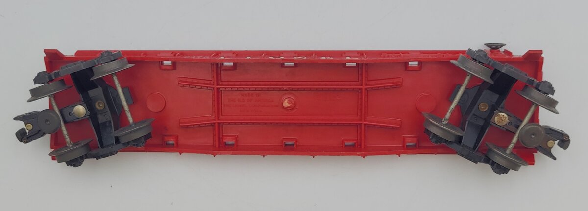 Lionel 6175-2 Red Plastic Flat Car Frame with Operating Trucks #6175