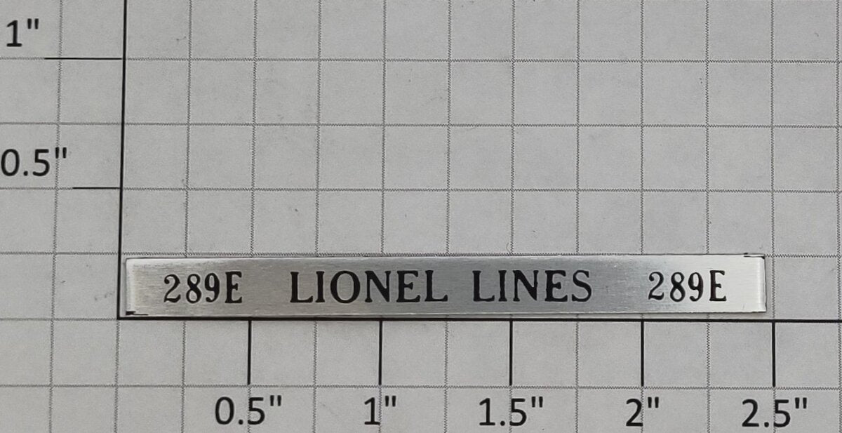 Lionel 289E-1 Lionel Lines Adhesive Nameplate
