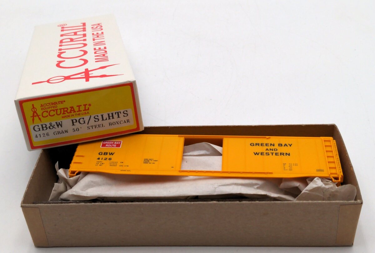 Accurail 4126 HO Scale GB&W PG/SLHTS 50' Steel Box Car Kit
