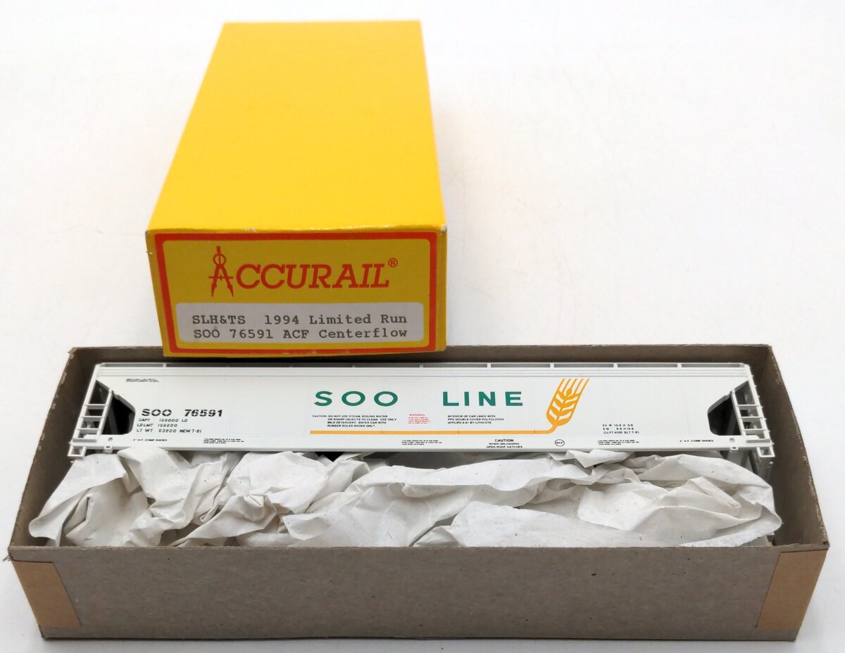 Accurail 76591 HO Scale SLH&TS 1994 Limited Run SOO ACF Centerflow Kit