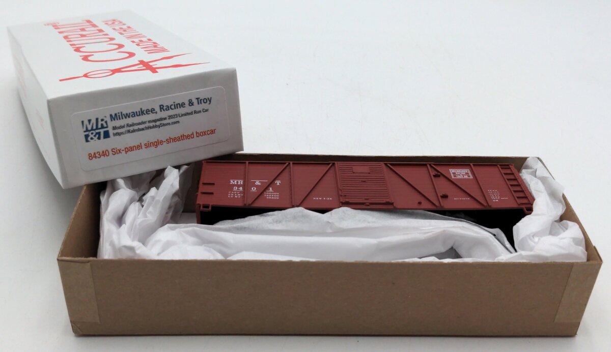 Accurail 84340 HO Scale MR&T Six Panel Single Sheathed Boxcar Kit