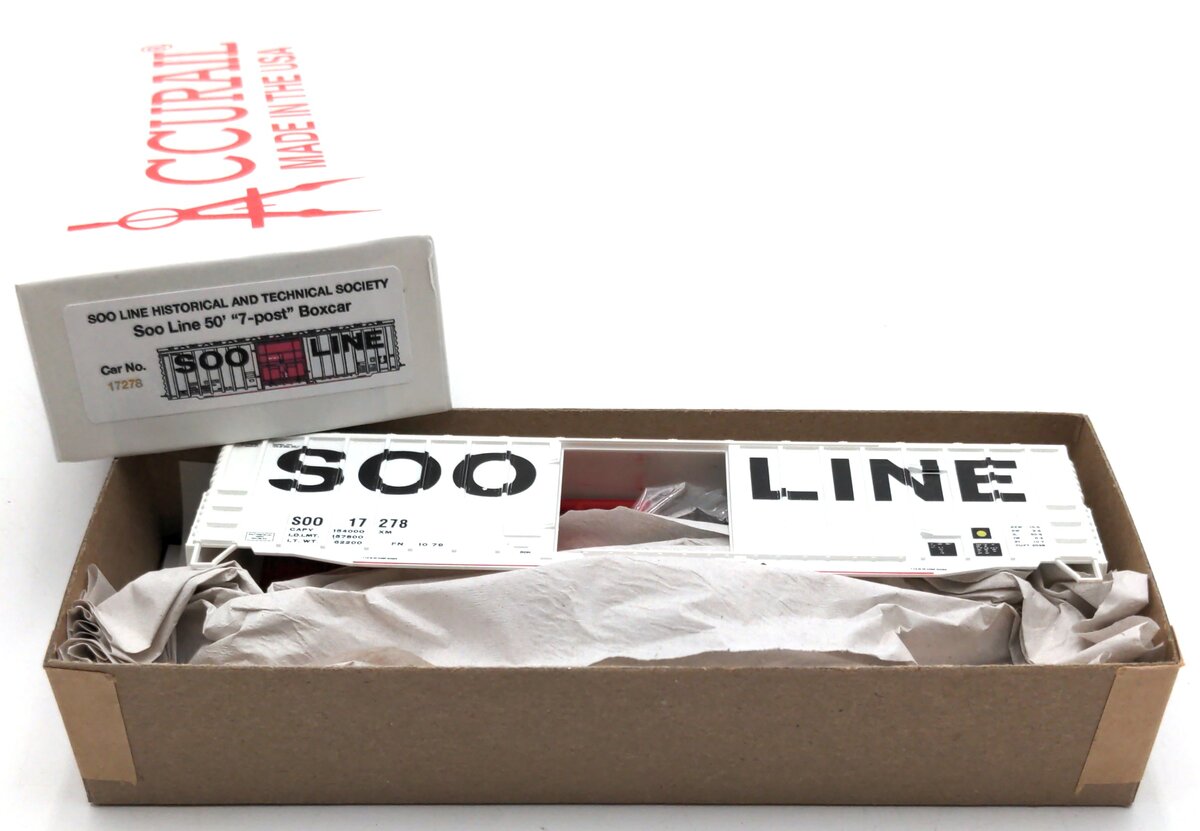 Accurail 17278 HO SOO Line 50' 7-Post Boxcar Kit